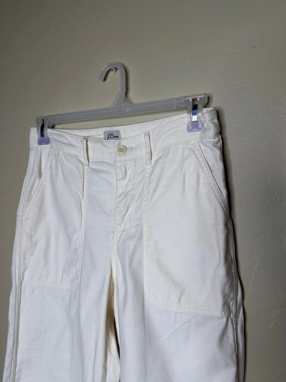J Crew Women’s Off White High-Rise Utility Pants